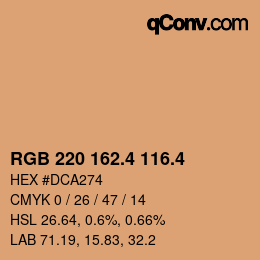 カラーコード: RGB 220 162.4 116.4 | qconv.com