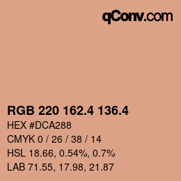 カラーコード: RGB 220 162.4 136.4 | qconv.com