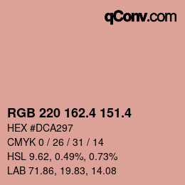 カラーコード: RGB 220 162.4 151.4 | qconv.com