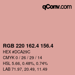 カラーコード: RGB 220 162.4 156.4 | qconv.com