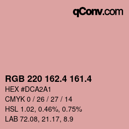カラーコード: RGB 220 162.4 161.4 | qconv.com