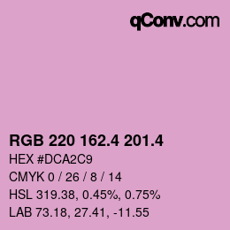 カラーコード: RGB 220 162.4 201.4 | qconv.com