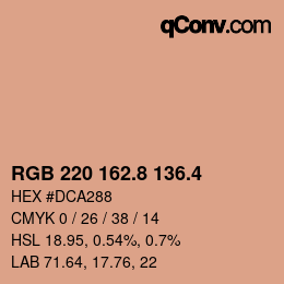 カラーコード: RGB 220 162.8 136.4 | qconv.com