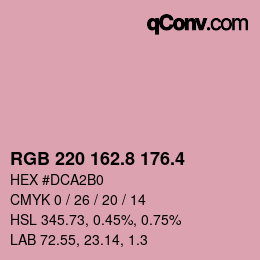 カラーコード: RGB 220 162.8 176.4 | qconv.com