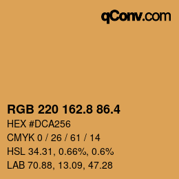 カラーコード: RGB 220 162.8 86.4 | qconv.com