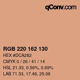 Color code: RGB 220 162 130 | qconv.com