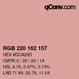 Color code: RGB 220 162 157 | qconv.com