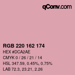 Color code: RGB 220 162 174 | qconv.com