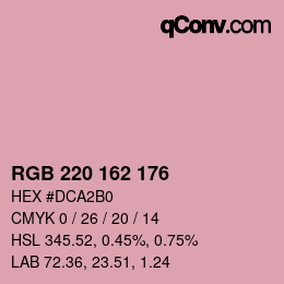 カラーコード: RGB 220 162 176 | qconv.com