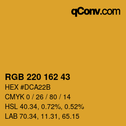 Color code: RGB 220 162 43 | qconv.com