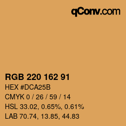 Color code: RGB 220 162 91 | qconv.com
