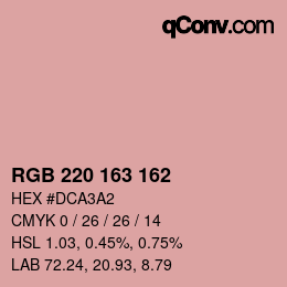 Color code: RGB 220 163 162 | qconv.com