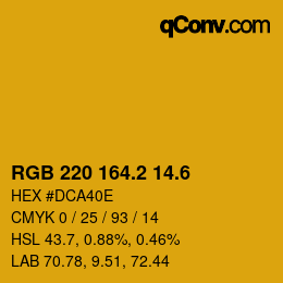 カラーコード: RGB 220 164.2 14.6 | qconv.com