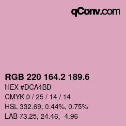 カラーコード: RGB 220 164.2 189.6 | qconv.com