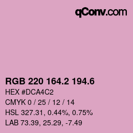 カラーコード: RGB 220 164.2 194.6 | qconv.com