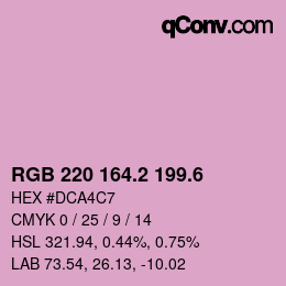 カラーコード: RGB 220 164.2 199.6 | qconv.com