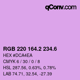 カラーコード: RGB 220 164.2 234.6 | qconv.com