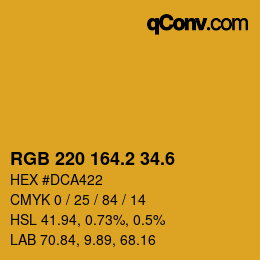 カラーコード: RGB 220 164.2 34.6 | qconv.com