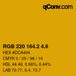 カラーコード: RGB 220 164.2 4.6 | qconv.com