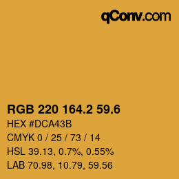 カラーコード: RGB 220 164.2 59.6 | qconv.com