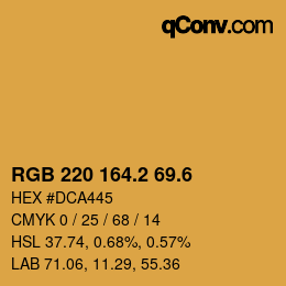 カラーコード: RGB 220 164.2 69.6 | qconv.com