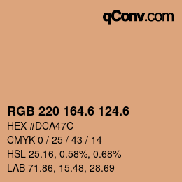 カラーコード: RGB 220 164.6 124.6 | qconv.com