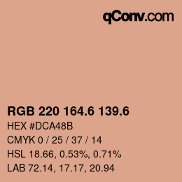 カラーコード: RGB 220 164.6 139.6 | qconv.com