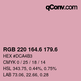 カラーコード: RGB 220 164.6 179.6 | qconv.com