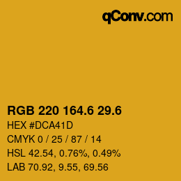 カラーコード: RGB 220 164.6 29.6 | qconv.com