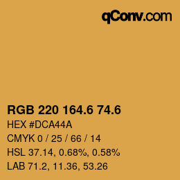 カラーコード: RGB 220 164.6 74.6 | qconv.com