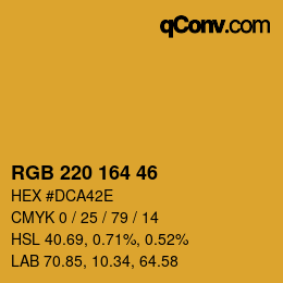 颜色代码: RGB 220 164 46 | qconv.com