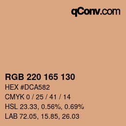 Color code: RGB 220 165 130 | qconv.com