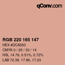 Code couleur: RGB 220 165 147 | qconv.com
