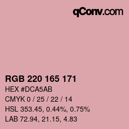 Color code: RGB 220 165 171 | qconv.com