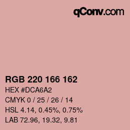 Color code: RGB 220 166 162 | qconv.com
