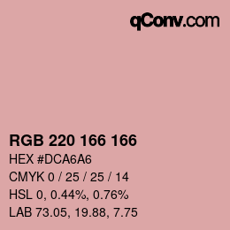 Color code: RGB 220 166 166 | qconv.com