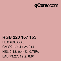 Farbcode: RGB 220 167 165 | qconv.com