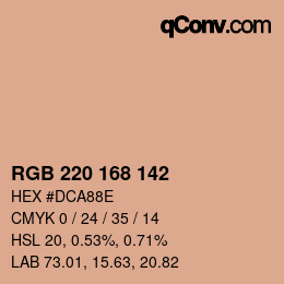 Farbcode: RGB 220 168 142 | qconv.com