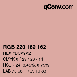 Color code: RGB 220 169 162 | qconv.com