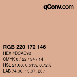 Color code: RGB 220 172 146 | qconv.com