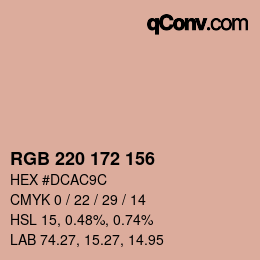 Farbcode: RGB 220 172 156 | qconv.com