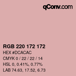 Color code: RGB 220 172 172 | qconv.com