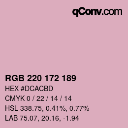 カラーコード: RGB 220 172 189 | qconv.com