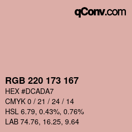 颜色代码: RGB 220 173 167 | qconv.com