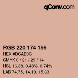 Color code: RGB 220 174 156 | qconv.com
