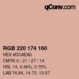 Color code: RGB 220 174 160 | qconv.com