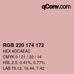 Color code: RGB 220 174 172 | qconv.com