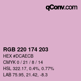 颜色代码: RGB 220 174 203 | qconv.com
