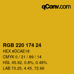Color code: RGB 220 174 24 | qconv.com