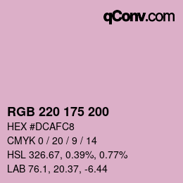 Color code: RGB 220 175 200 | qconv.com